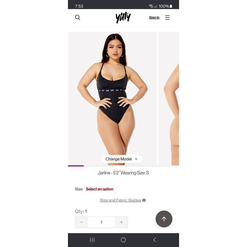 New Medium Fabletic Yitt Shimmer Black Spotlight Shaping Demi Cup Thong Bodysuit